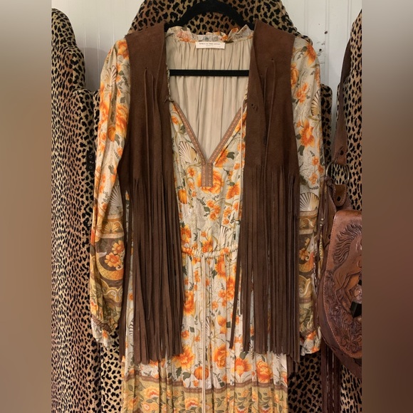 Leather Boho Fringe Vest - Picture 5 of 11